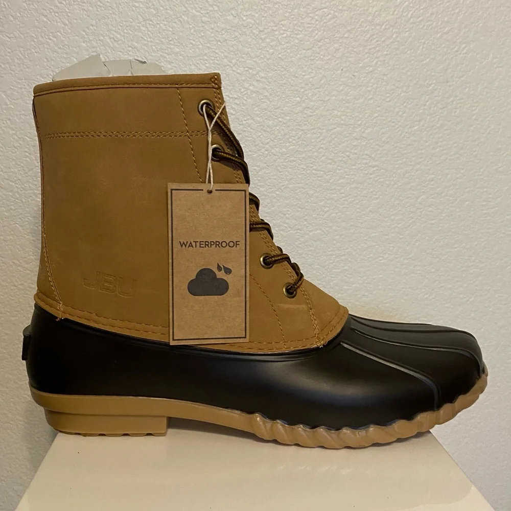 NWB JBU by Jambu Men's Maine Faux Leather Outdoor Duck Boots Size 13
